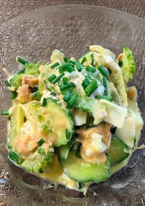夏野菜のプロテインサラダ😻-レシピのメイン写真