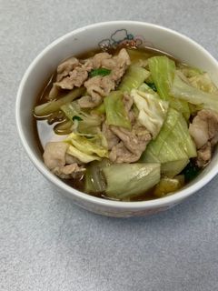焼きそば麺で豚肉とキャベツの和風煮込み-レシピのメイン写真