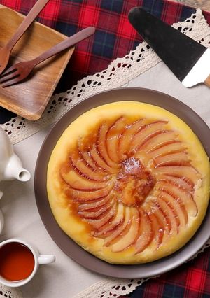 フライパンで！りんごのおさつチーズケーキ-レシピのメイン写真