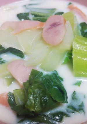 速攻簡単メニュー！青梗菜のミルクスープ♡-レシピのメイン写真