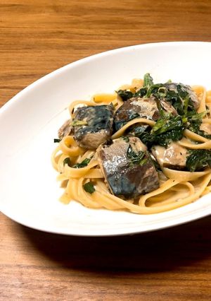 [いつでも簡単] 鯖の味噌クリームパスタ-レシピのメイン写真