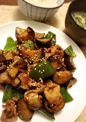 なすと豚バラのピリ辛味噌炒め-レシピのメイン写真