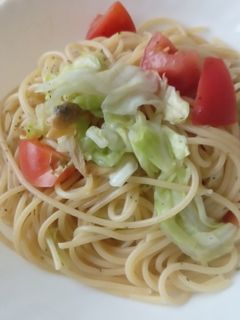 キャベツとトマトと魚介のパスタ。-レシピのメイン写真