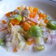 春の野菜であっさりクラムチャウダー