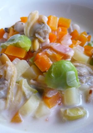 春の野菜であっさりクラムチャウダー-レシピのメイン写真