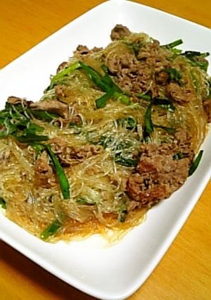 牛肉とニラと春雨☆オイスターソース炒め♪-レシピのメイン写真