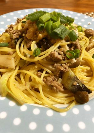 ナスとひき肉の和風パスタ-レシピのメイン写真