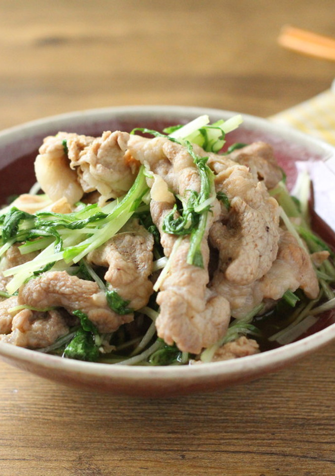 豚肉と水菜の煮浸し-レシピのメイン写真