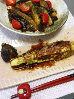 レンジで簡単!わさび醤油 焼き茄子^_^-レシピのメイン写真