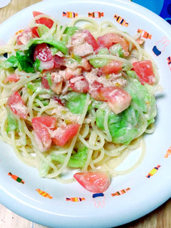 トマトとツナとレタスの冷製パスタ-レシピのメイン写真