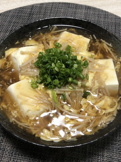 本当に美味しい!えのきと卵のあんかけ豆腐-レシピのメイン写真