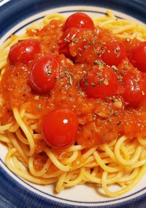 プチトマトと玉ねぎのパスタ-レシピのメイン写真