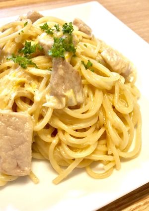 簡単おしゃれ♡豚肉のクリームパスタ-レシピのメイン写真