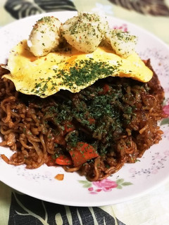 オムそば飯の粉ふきいも乗せ♪-レシピのメイン写真