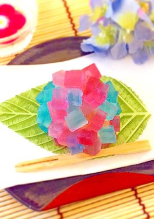 紫陽花の和菓子&紫陽花ぷりん♬-レシピのメイン写真