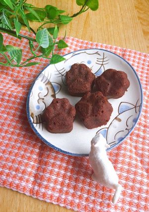 ココアとレモンピールの肉球フィナンシェ-レシピのメイン写真