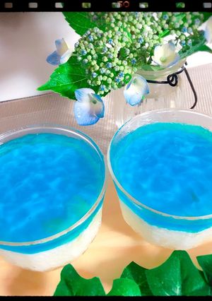 ☆あじさい杏仁豆腐☆-レシピのメイン写真