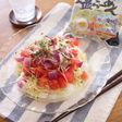 塩らーめんで胡麻油香るトマトツナ冷やし麺