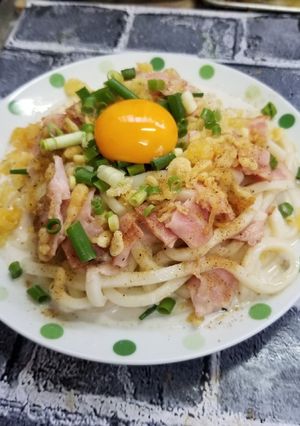 釜玉うどんカルボナーラ-レシピのメイン写真