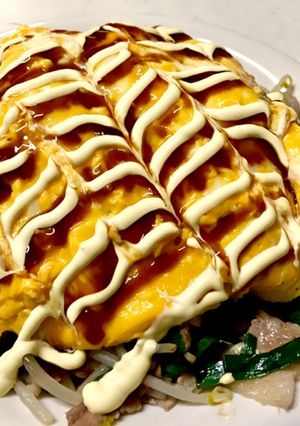 豚ネギニラもやしで★とん平焼き-レシピのメイン写真