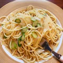アスパラと玉ねぎのスープパスタ-レシピのメイン写真