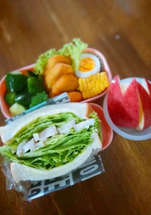 サンドイッチのヘルシー弁当-レシピのメイン写真