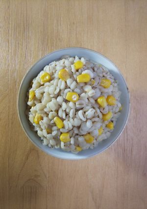 100%押し麦とコーンの炊き込み麦飯-レシピのメイン写真