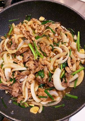 うま~☆余り物のお肉で!ごちゃ混ぜ焼き♪-レシピのメイン写真