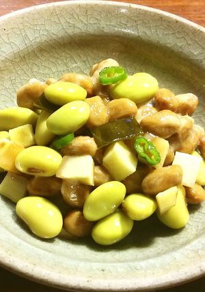 美味しい　納豆＆ひたし豆（秘伝豆）＆生姜-レシピのメイン写真