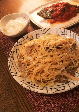 乾燥ポルチーニと舞茸のクリームパスタ。-レシピのメイン写真