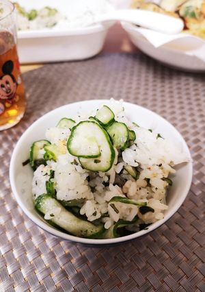 夏に☆キュウリと梅茶漬けの混ぜご飯-レシピのメイン写真