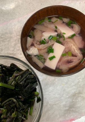 紫の味噌汁【水前寺菜のゆで汁】-レシピのメイン写真