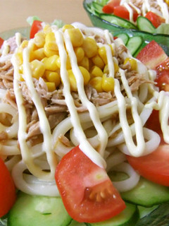 マヨめんつゆでサラダうどん-レシピのメイン写真