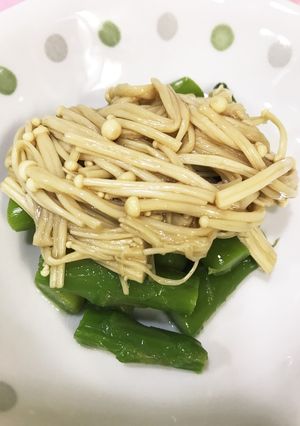 簡単過ぎる冷凍アスパラのなめ茸がけ-レシピのメイン写真