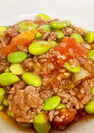 枝豆とトマトとひき肉の炒め-レシピのメイン写真