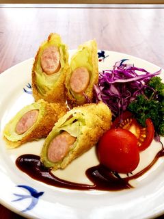 キャベツ巻きウインナーフライ♡お弁当-レシピのメイン写真