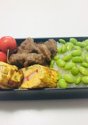 185、枝豆とステーキ弁当♡-レシピのメイン写真