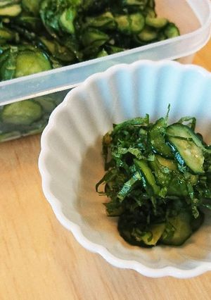 さっぱり美味しい♪きゅうりと大葉の酢の物-レシピのメイン写真