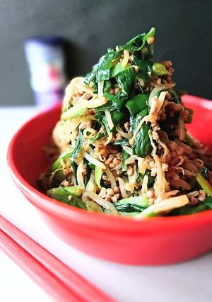 シャキッ！ニラともやしの肉そぼろ炒め-レシピのメイン写真