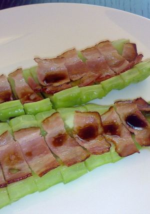 メタボ対策その７：苦瓜ベーコン焼き-レシピのメイン写真