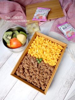 レンジで簡単!そぼろ丼弁当-レシピのメイン写真