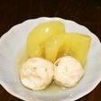 巨大胡瓜と鶏団子の煮物