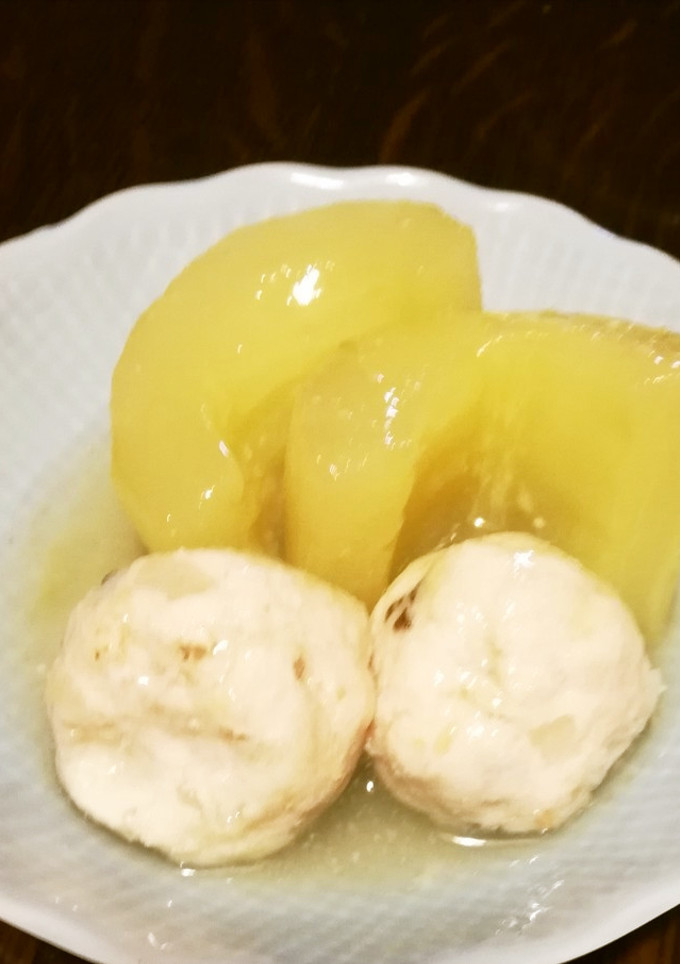 巨大胡瓜と鶏団子の煮物-レシピのメイン写真