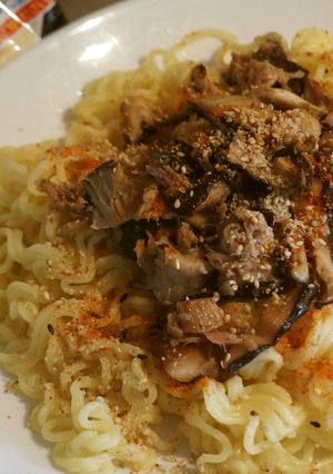 サッポロ一番で★ピリ辛キノコラーメン-レシピのメイン写真