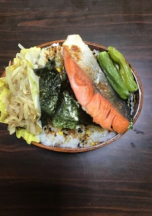 男が作るシャケ弁当-レシピのメイン写真