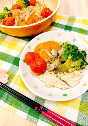 ささみともやしのレモン醤油温野菜サラダ-レシピのメイン写真