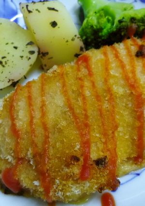 【病院】白身魚カレーパン粉やき【給食】-レシピのメイン写真