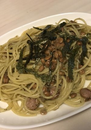 納豆バジルパスタ-レシピのメイン写真