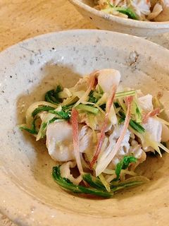 豚肉とみょうが、水菜の煮浸し。-レシピのメイン写真
