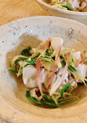 豚肉とみょうが、水菜の煮浸し。-レシピのメイン写真